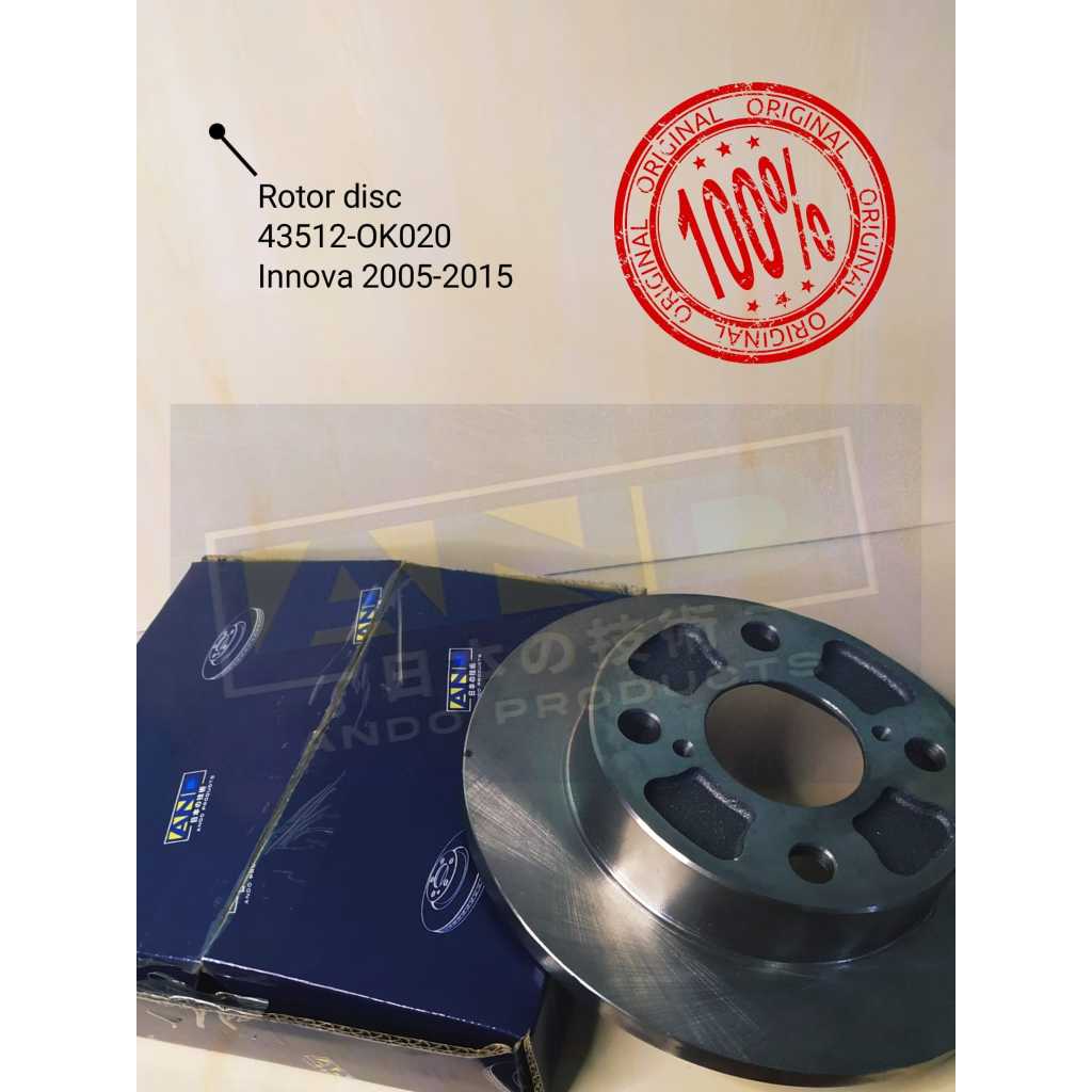 [AND AUTOPARTS] Rotor Disc / Piringan Rem / Disc Brake Depan 43512-OK020 Innova 2005-2015