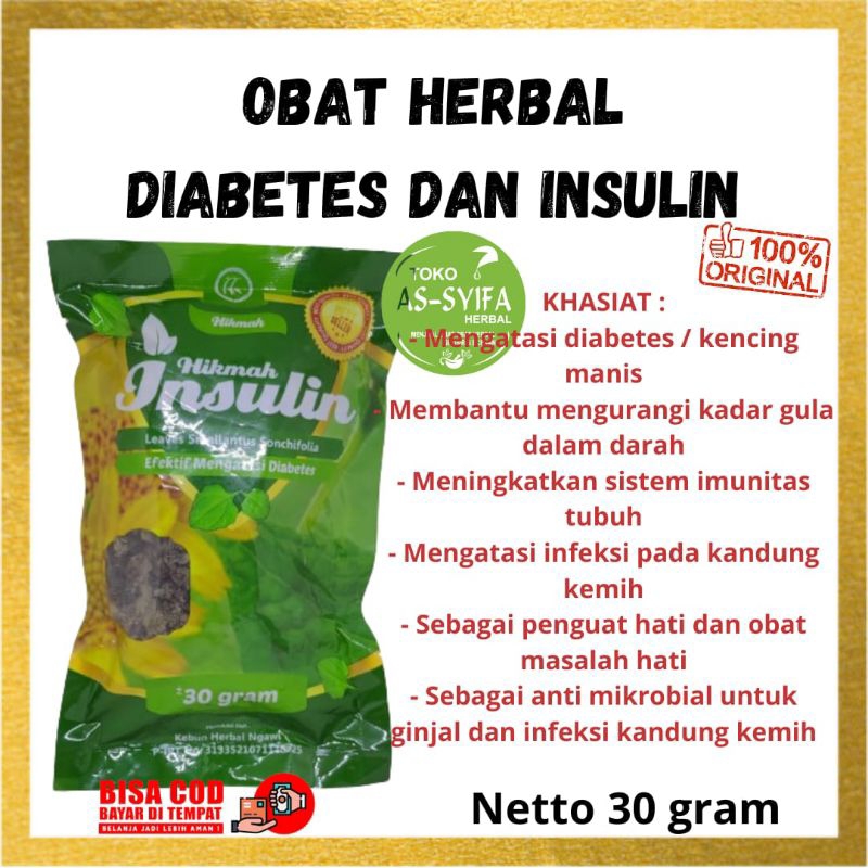 

Teh Insulin Curah Hikmah 30 Gram Obat Diabetes Gula kantung Kemih Liver Garansi Original