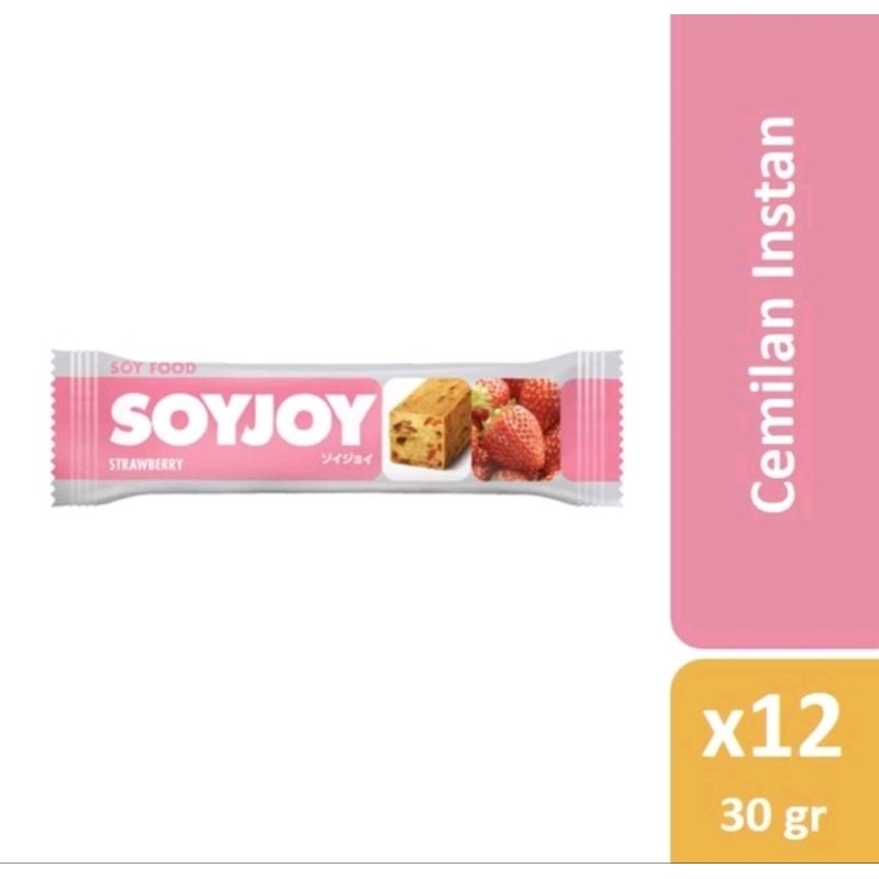 

Soyjoy snack bar strawberry 30 gram (paket box)