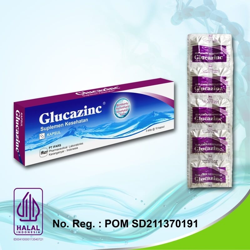 GLUTATHIONE GLUCAZINC Kapsul Ifars Strip Isi 10 Antioxidant dan Vitamin untuk pencerah kulit
