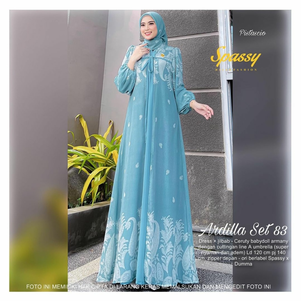 RG ARDILLA SET MAXYDRESS GAMIS JUMBO GAMIS CERUTY BAJU PESTA KONDANGAN FASHION HIJAB TERBARU GAMIS L