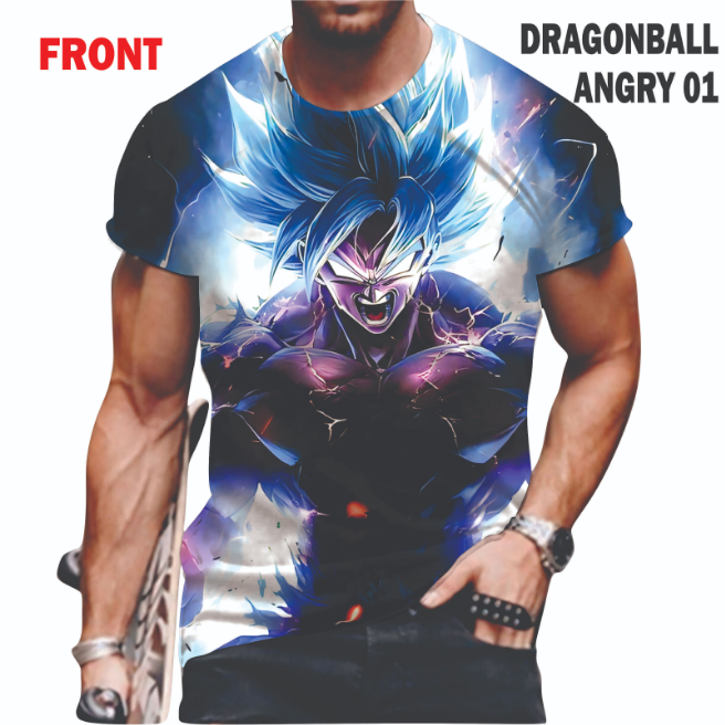 KAOS DRAGON BALL ANGRY SUPER SAIYAN | ANIME KOMIK COMIC FULLPRINT FULL PRINT T-SHIRT Baju Kain Lokal