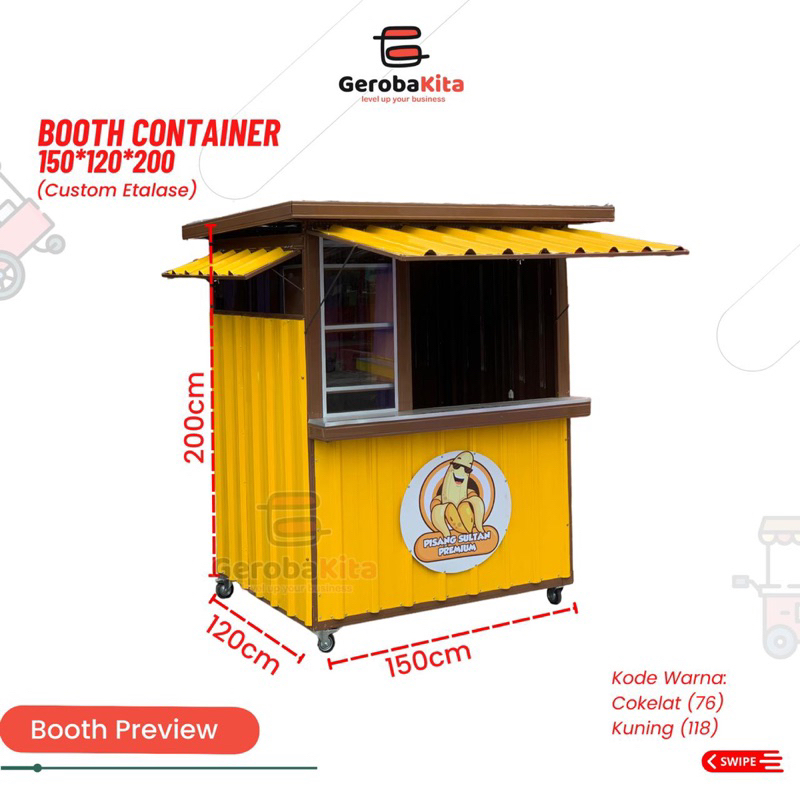 Booth Container 150x120x200 Custom Etalase