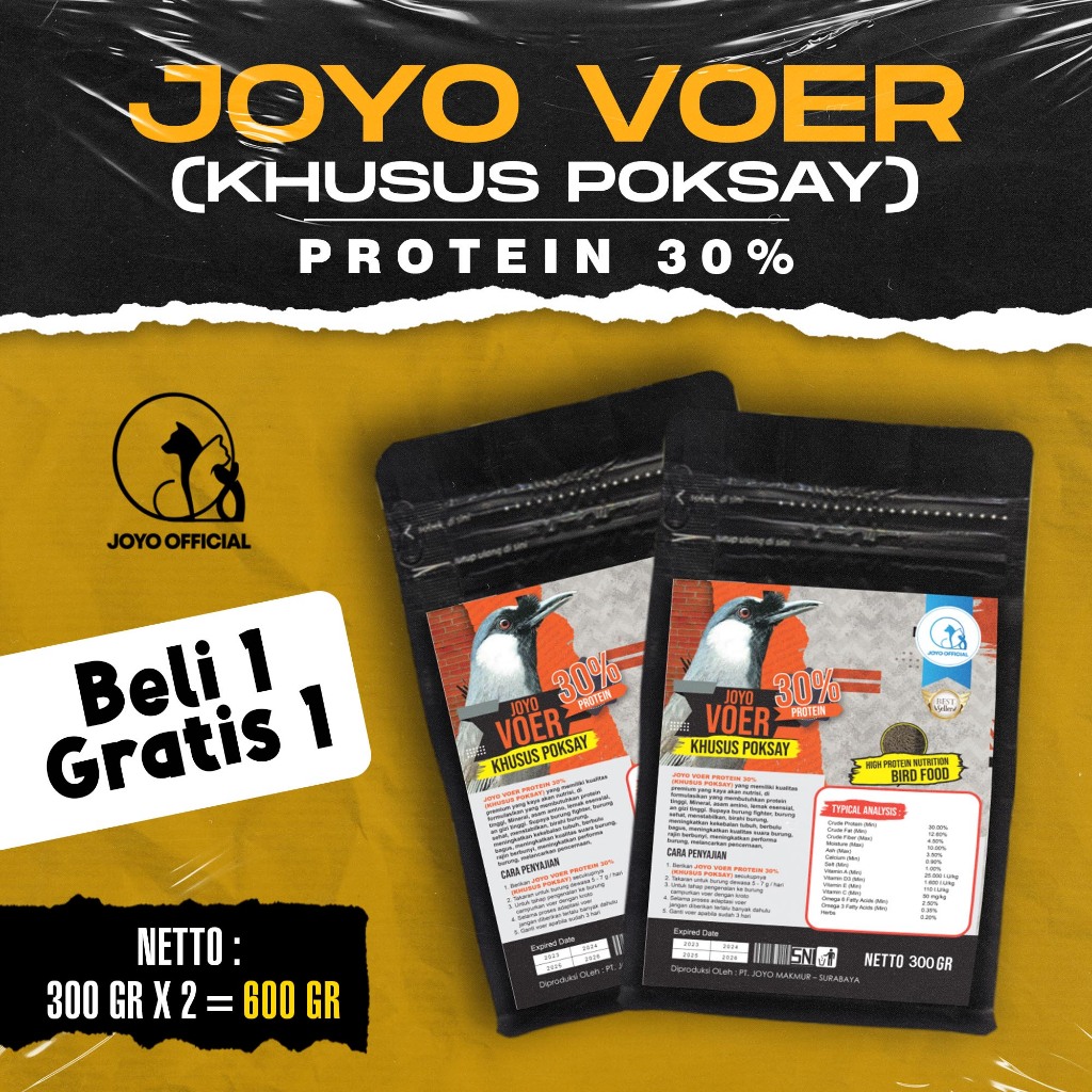 BELI 1 GRATIS 1 | VOER BURUNG POKSAY | VOER HARIAN | VOER NUTRISI KOMPLIT | JOYO VOER HARIAN KHUSUS 