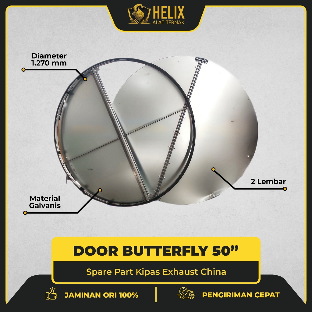 Door Cone Fan Butterfly Spare Part Pintu Kipas Exhaust China 50" Inch