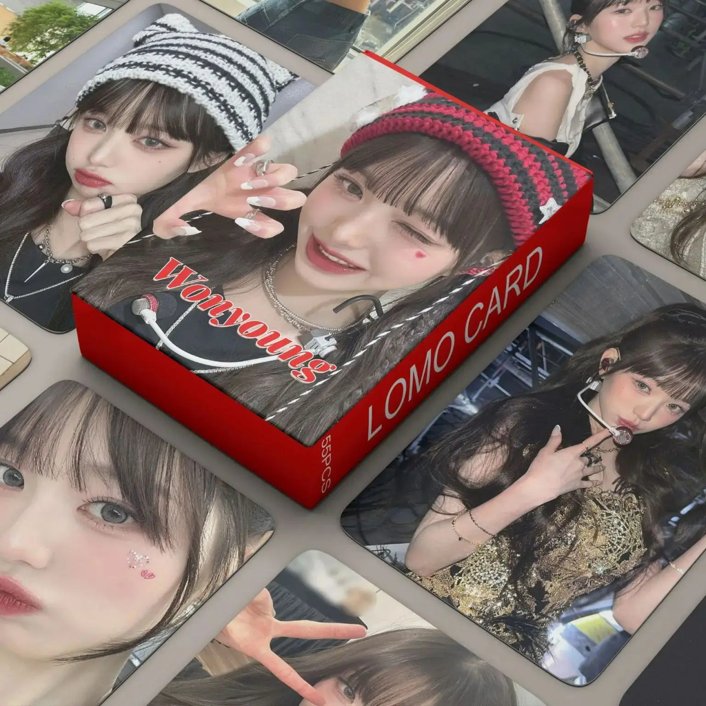 55pcs Kpop IVE Lomo Cards Jang WonYoung Solo Photocards IVE Photo Print Lomo Card Postcards Fans Col