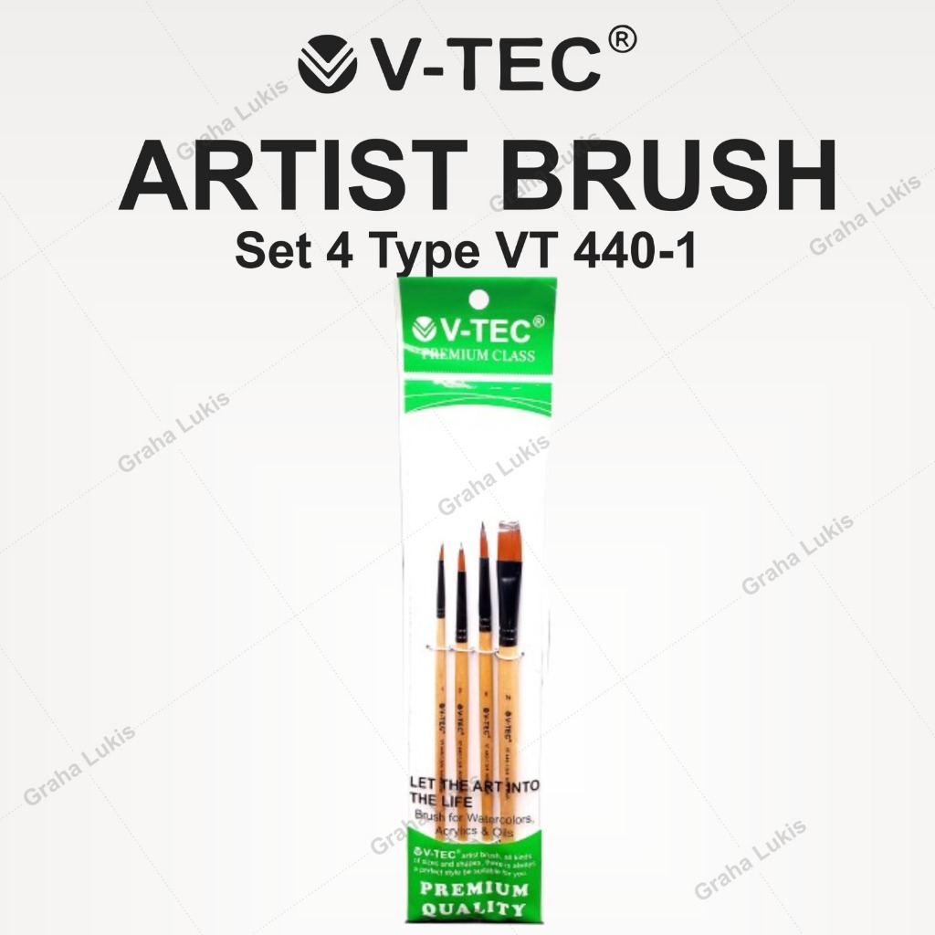 

V-TEC Artist Brush Set 4 VT 440-1 - Kuas Lukis