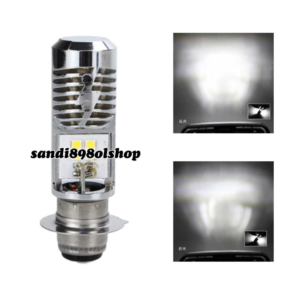 LAMPU DEPAN MOTOR H6 LED 8 MATA/TITIK LED BEBEK/MATIC - DP 039 AC DC UNIVERSAL