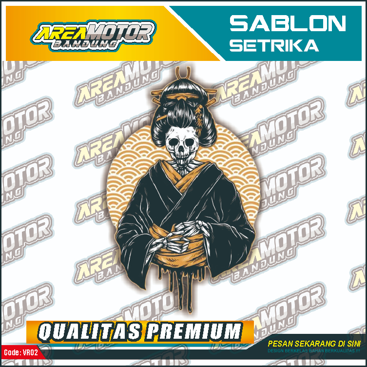

Print sablon DTF/cetak sablon DTF/sablon setrika siap press 1 sisi Tema GHOST GEISHA Uk A4 / A3