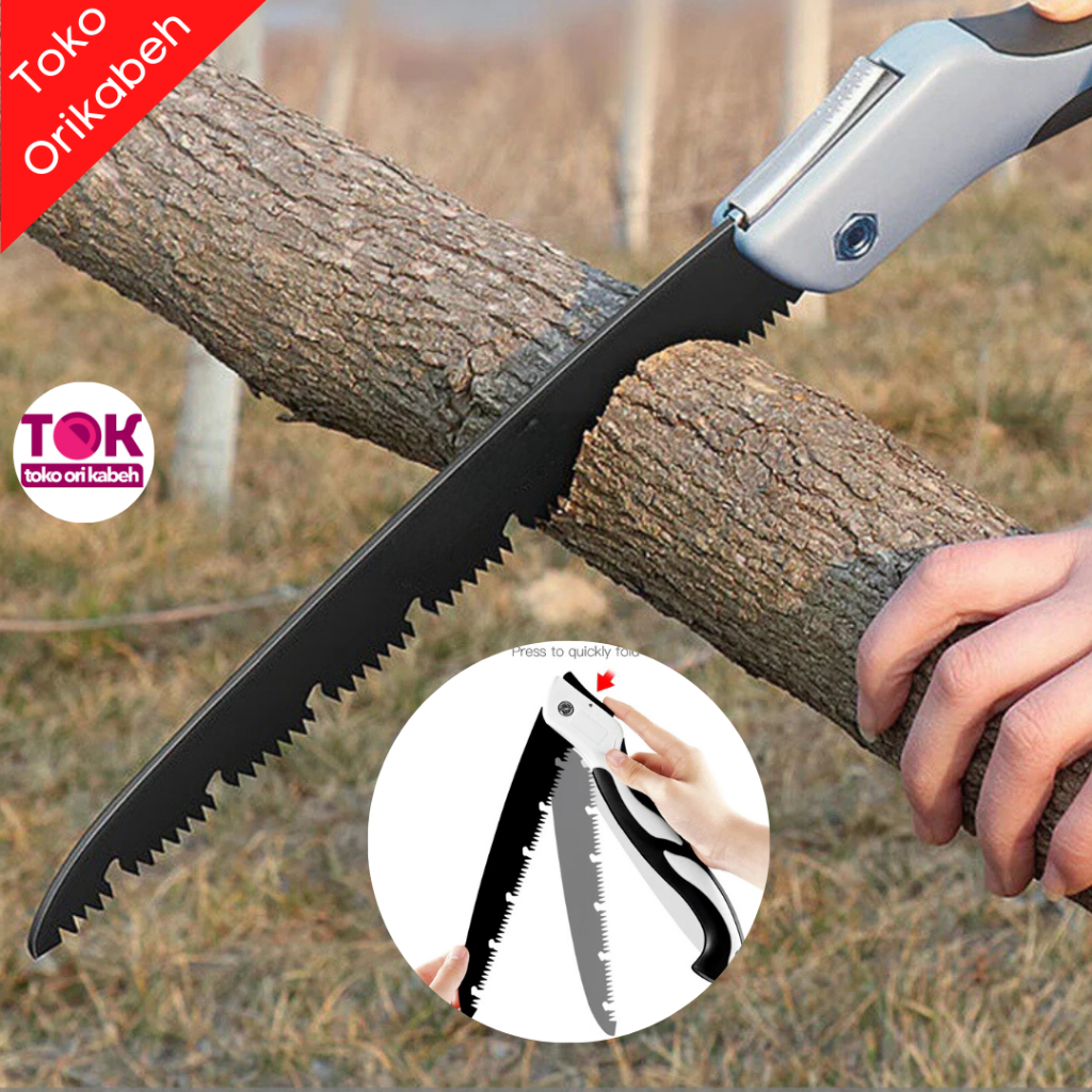 Gergaji Lipat Portable Manual Tangan Gergaji Pohon Kayu Genggam Logging Baja SK5