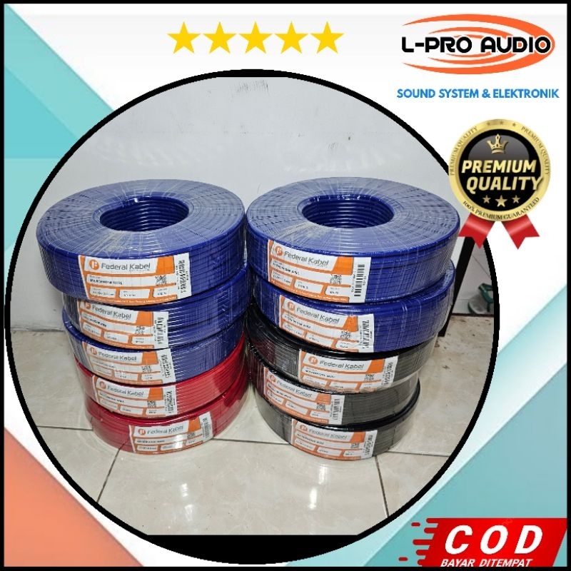 Kabel Mic FEDERAL stereo roll 100m tembaga gampang di solder
