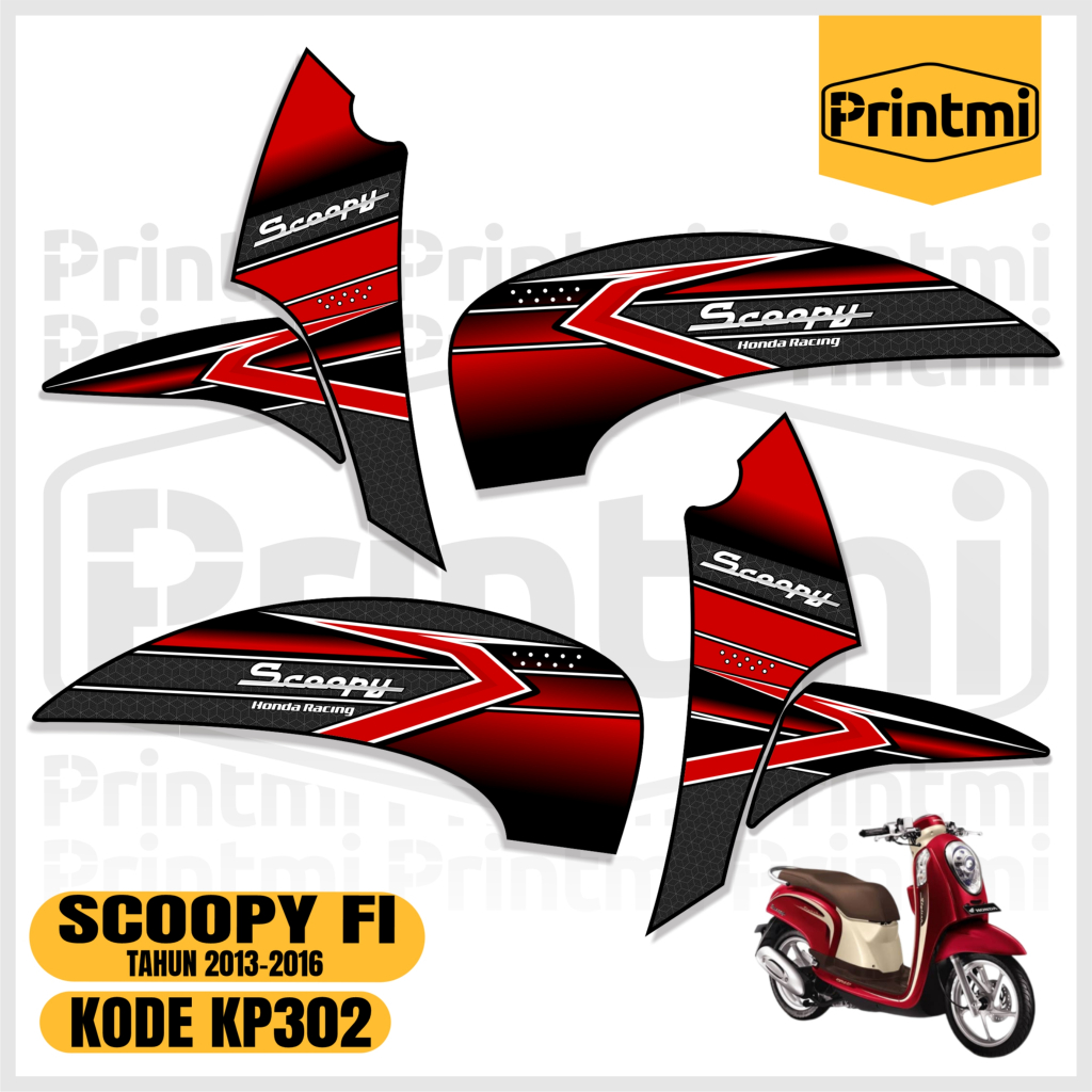 Printmi Striping Stiker Motor Scoopy PGM FI 2013 2014 2015 2016 Variasi Simple Racing Modifikasi KP3