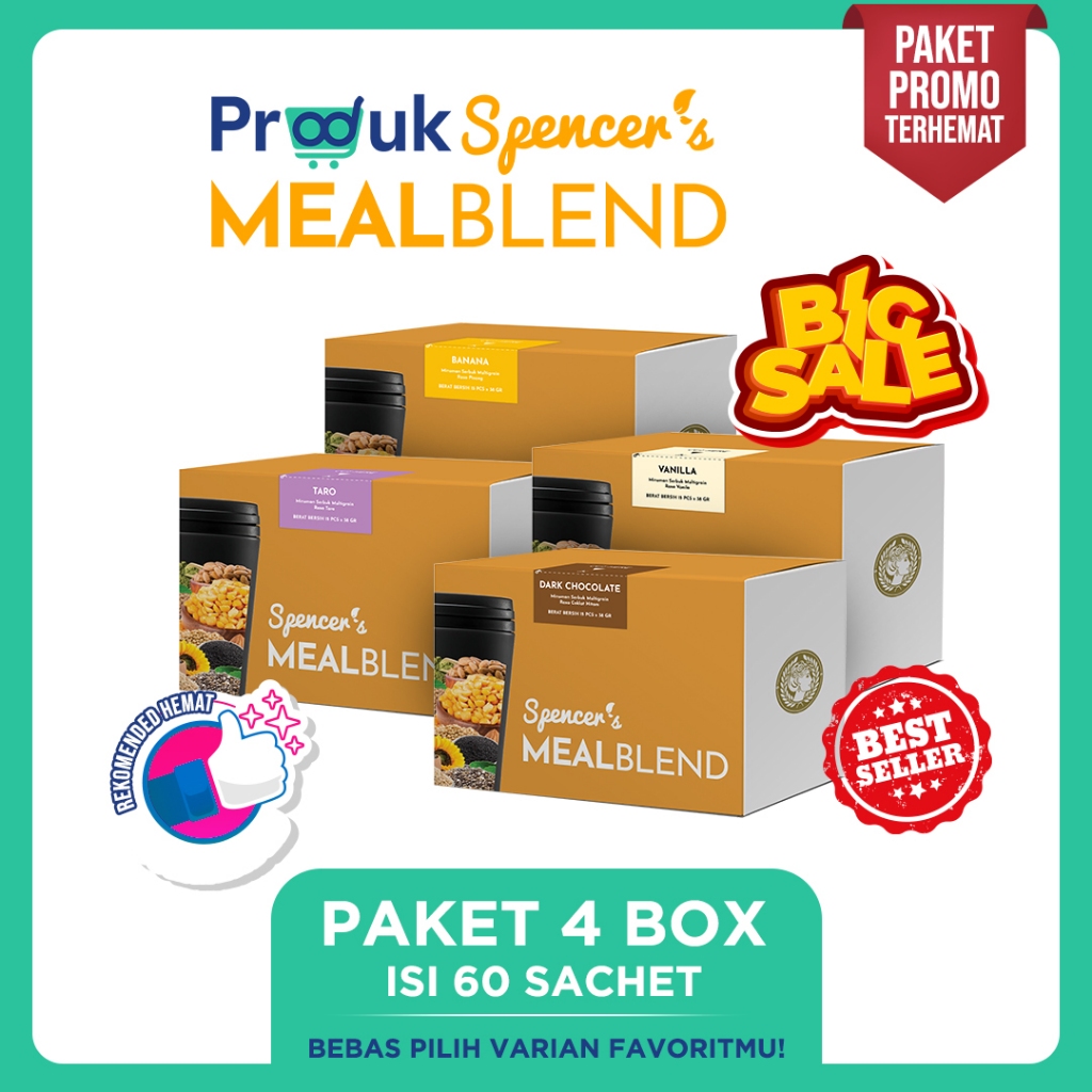 

PROMO TERHEMAT PRODUK Spencer's MEAL BLEND isi 4 BOX BEBAS PILIH RASA / Spencers MEAL BLEND