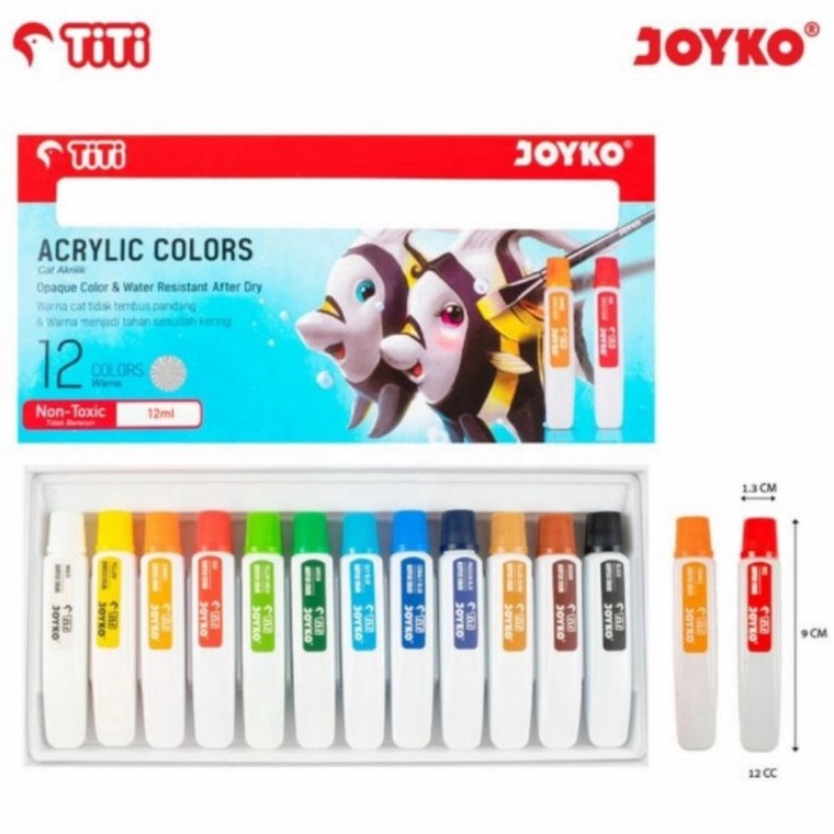 

Cat Acrylic 12 warna JOYKO TiTi ACC12ML12C 1set12 warna ART R6J2