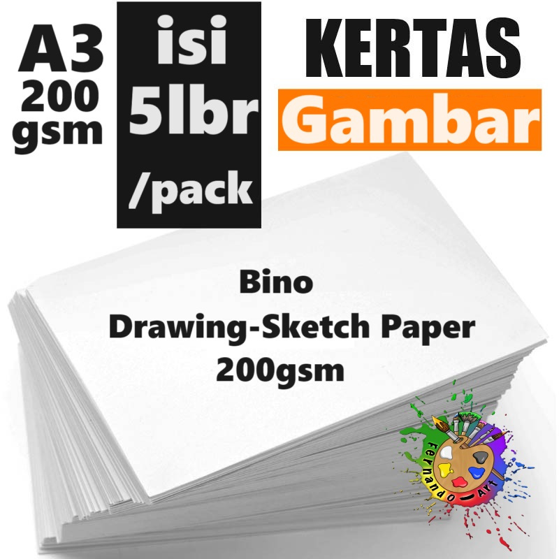 

Drawing - Sketch Paper A3 200gsm 5 Sheet / Kertas Gambar - Sketsa A3 200gsm 5 Lembar