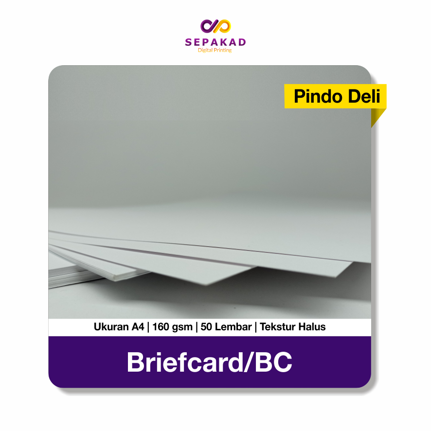 

Kertas Brief Card (BC) 150 gsm | A4 isi 50 lembar / Kertas Manila / Buku Gambar / Undangan