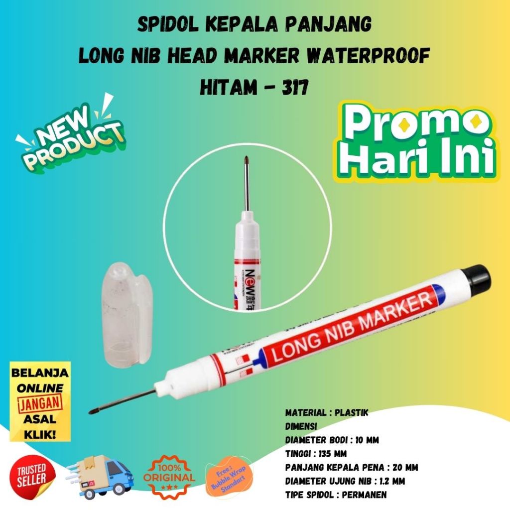

Spidol Kepala Panjang Long Nib Head Marker Waterproof 317 Kayu Metal Kertas