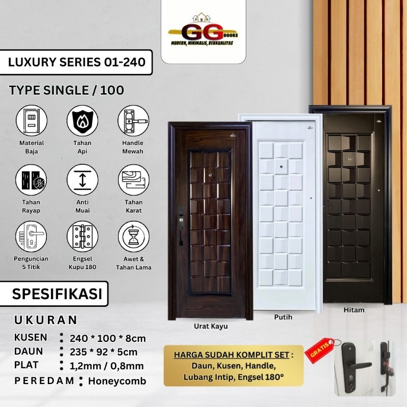 Pintu Baja GG-LUXURY Single 240x100cm