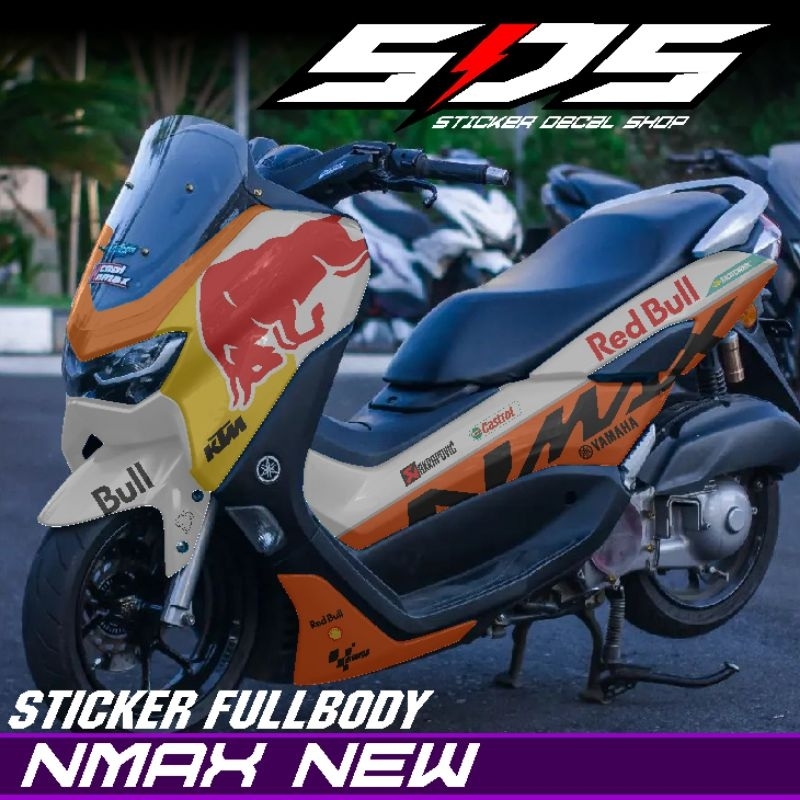( C0D ) TERBARU Stiker Decal Full Body Nmax NEW Stiker Decal Stiker Variasi Skotlet Motif Red Bull