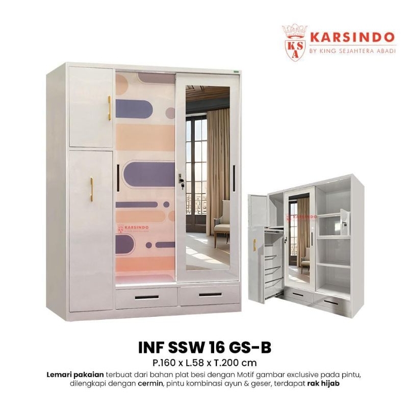 Lemari Pakaian Rak Hijab Plat Besi Import Ssw16