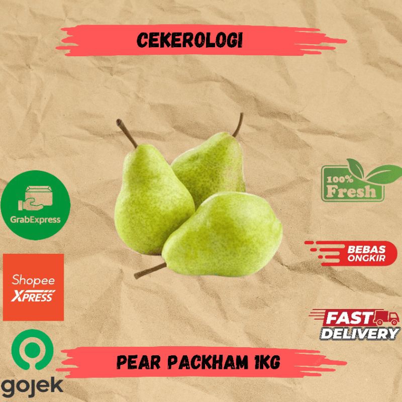 

Pear Packham 1kg / Buah Pear Packham / Buah Pear / Pear / Buah Pear Packham Fresh Berkualitas / JABODETABEK / Buah / Buahan