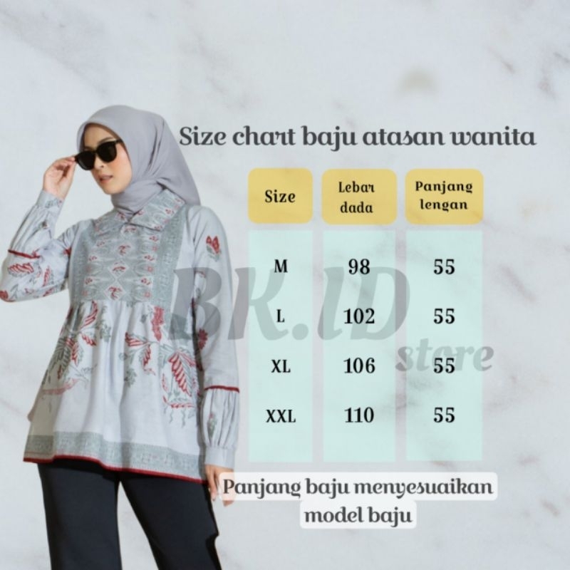 DISKON BATIK KANTORAN ID ATASAN BATIK WANITA MOTIF SHINTYA SERIES PEKALONGAN SIZE M,L,XL,XXL BKIL