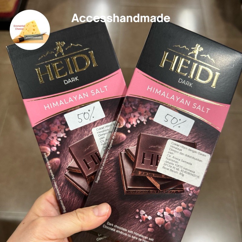 

Heidi Dark Chocolate +Himalayan Salt coklat garam himalaya snack import