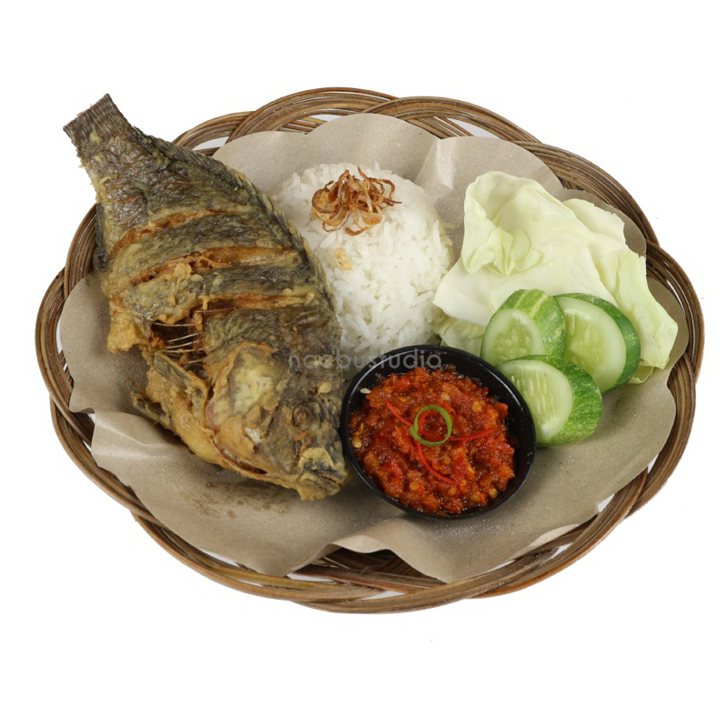 

Nasi sambal bajak ikan nila