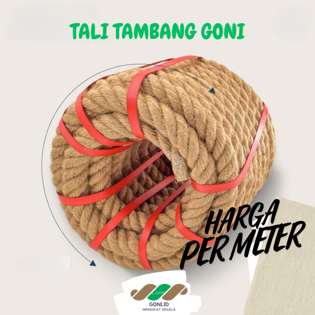 

TALI TAMBANG GONI 16 - 30MM METERAN - TALI TARIK TAMBANG PENGIKAT BARANG HIASAN DEKORASI TALI RAMI