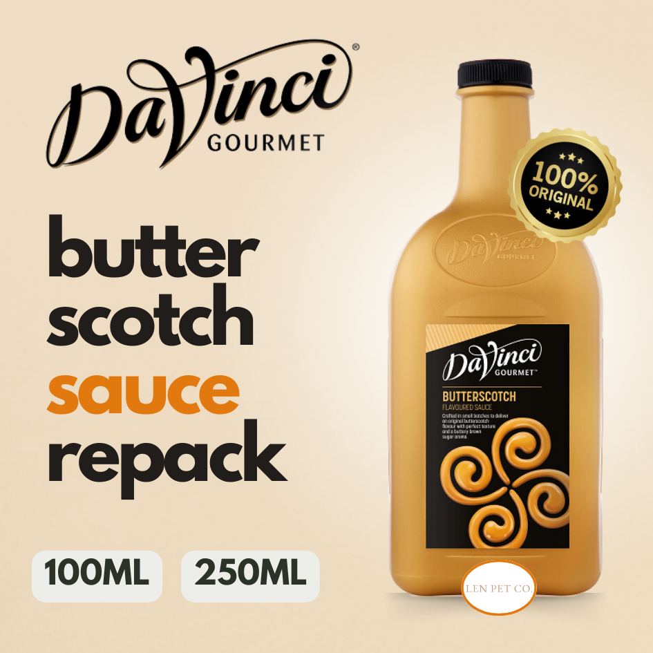 Da Vinci Goumet ButterScotch Sauce Davinci Repack 250ml 100ml Kopi Ice Cream Pancake Waffle Butter S