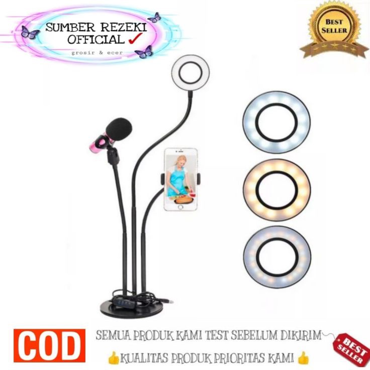 Buruan Beli SR  Lazy Jepit Profesional Live Streaming 3in1  Ringlight Live Stream Lazy Alat r Blogge