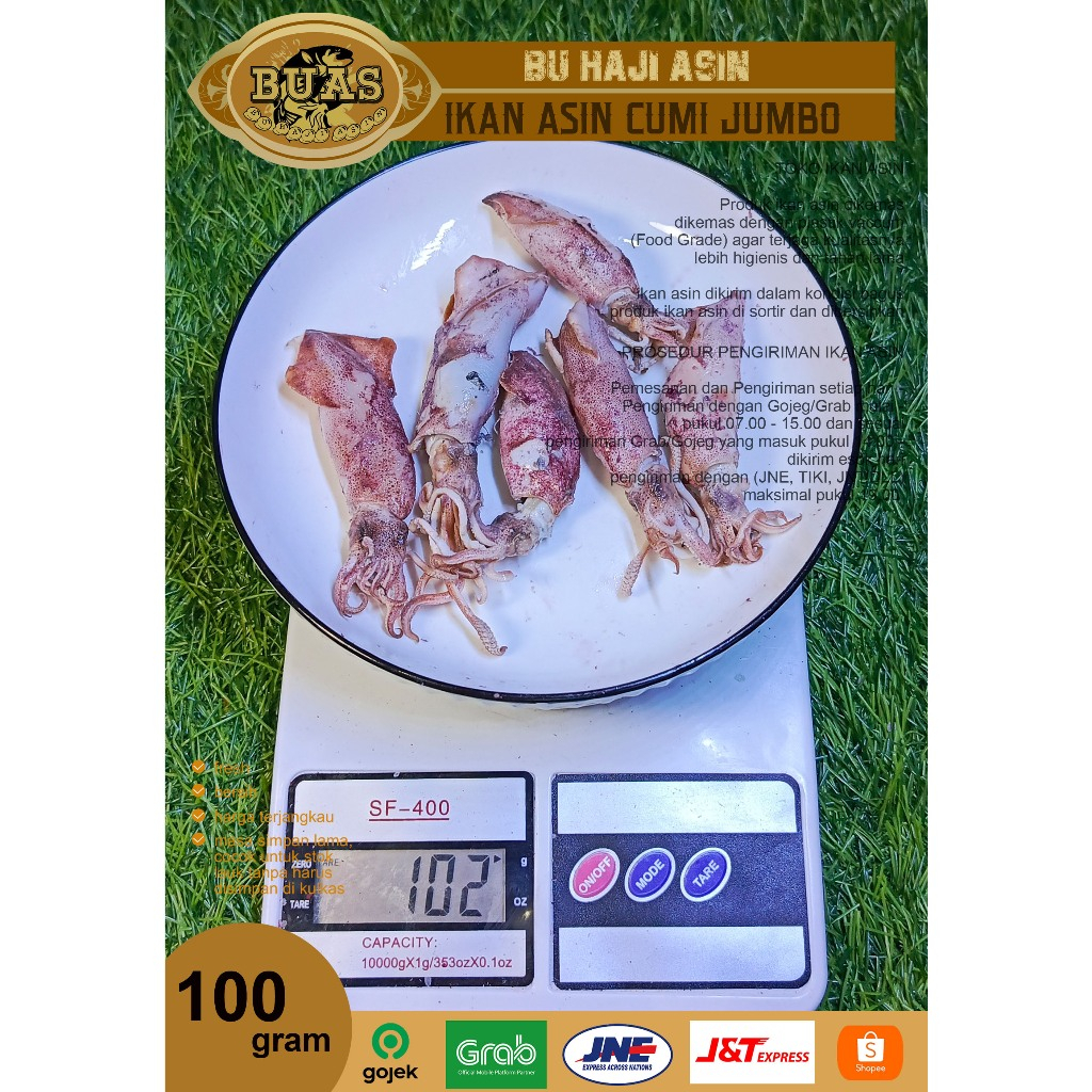 

Ikan Asin Bandung Serba 100 Gram | Cumi Jumbo | Cumi Baby | Teri Medan | Cucut | Pari Alami | Layang