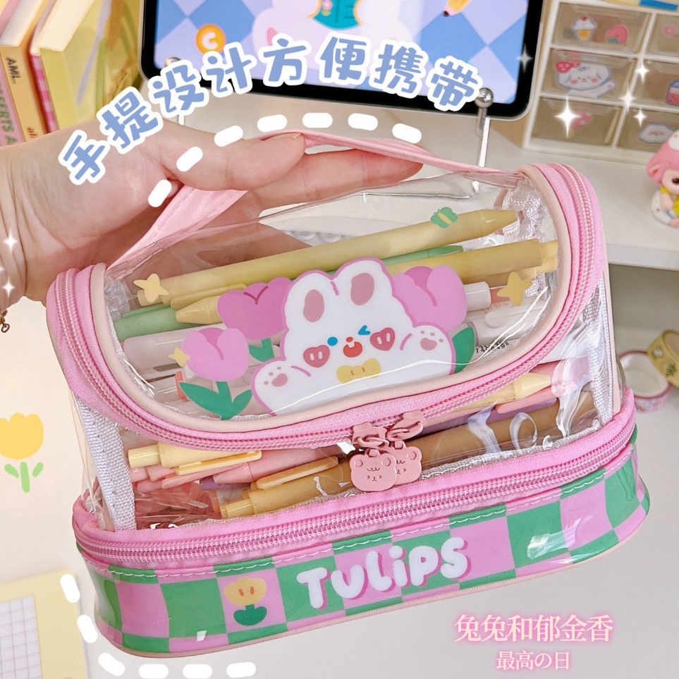 

Tempat Pensil Transparan Jumbo Kapasitas Besar Motif Aesthetic C6 ART J4S5