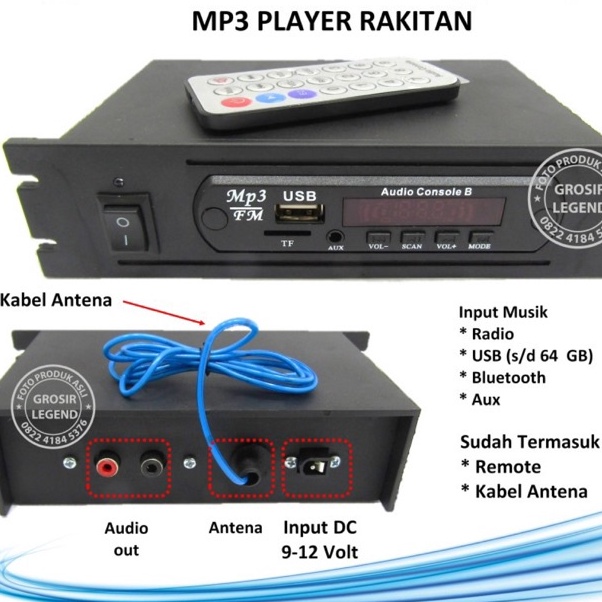 Terlaku Rakitan USB MP3 FM player bluetooth