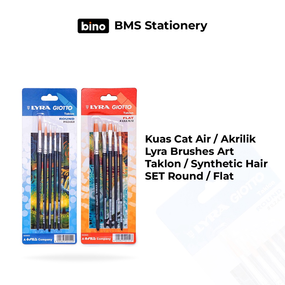 

BMS Surabaya Kuas Cat Air Cat Akrilik LYRA Brushes Art SET Ujung Round Flat ART F1W9