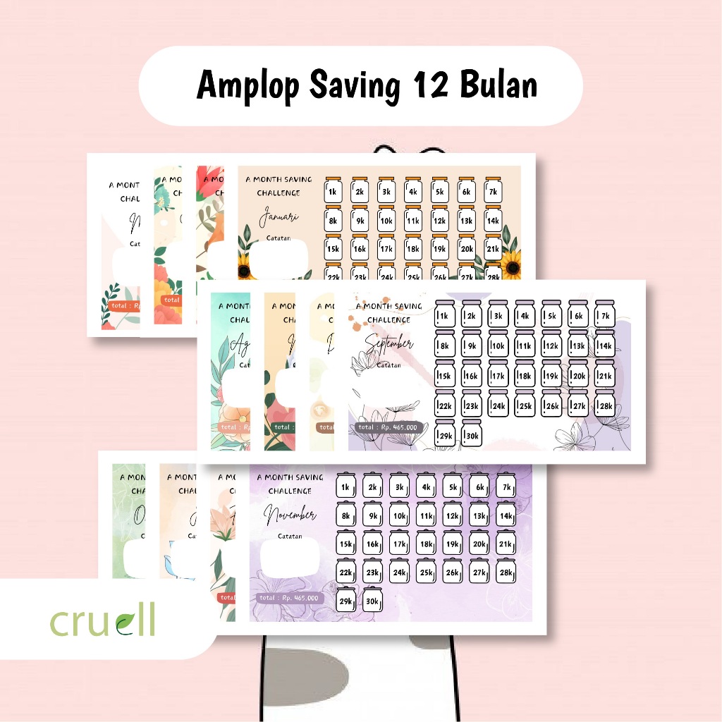 

Isi 12 Pcs Amplop Nabung Tantangan Menabung Aesthetic Amplop Savings Challenge Target Menabung