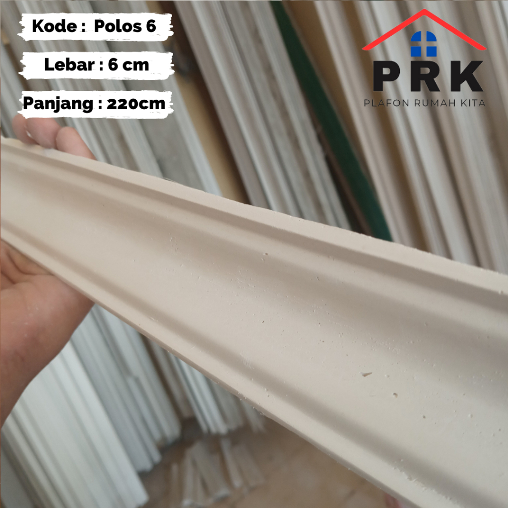 Lis List Gypsum Gipsum Motif (MINIMALIS) Siku Polos lebar 6cm Plafon ornament dekoratif untuk Interi