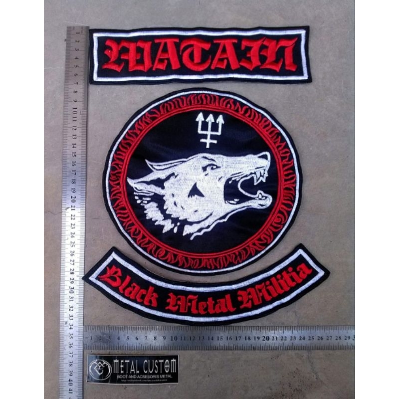 Backpatch Black Metal Watain Red 1 Set / Bordir Band Metal / Bordir Besar Black Metal / Patch Band M