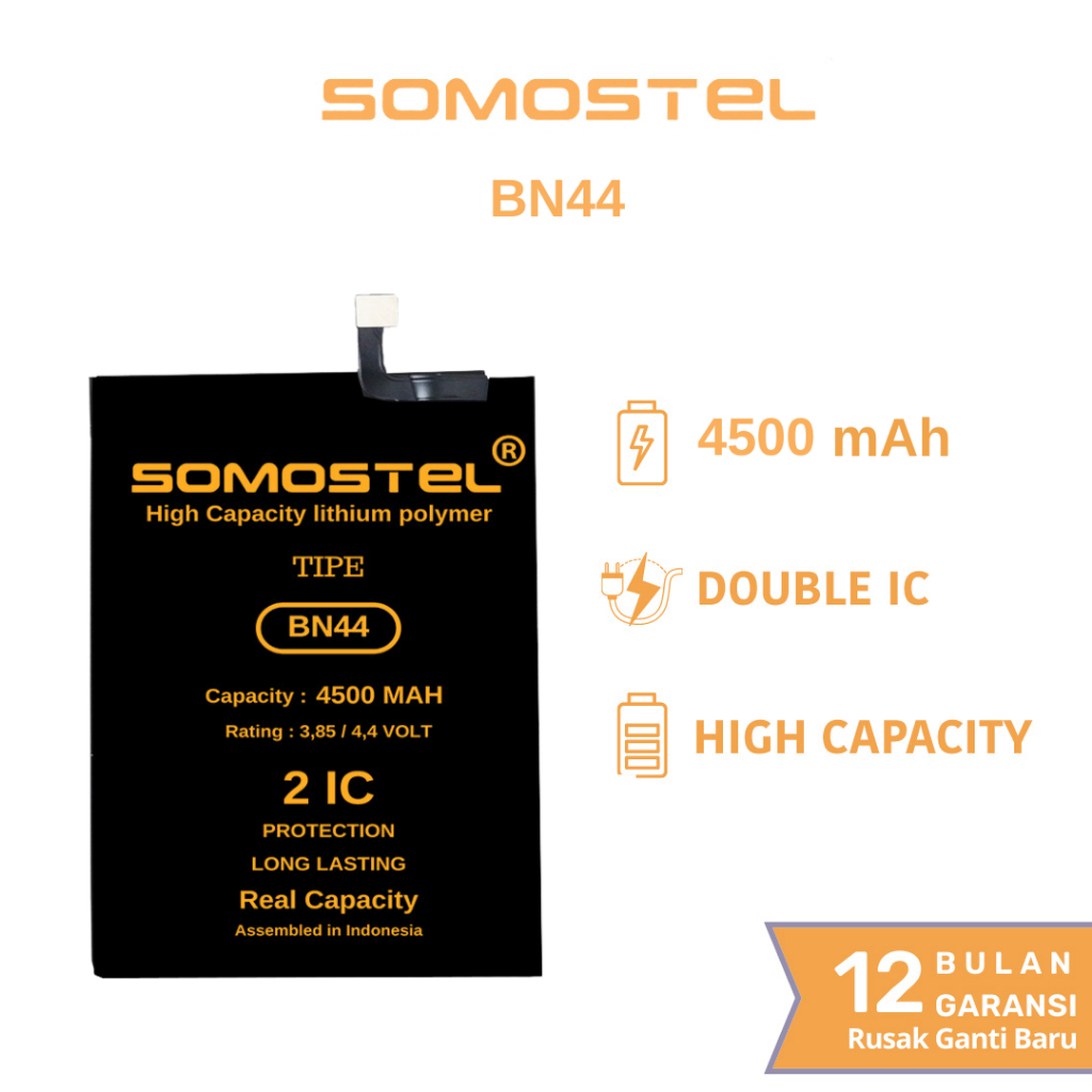 Somostel - BN44 Redmi 5 Plus Batre Batrai Baterai