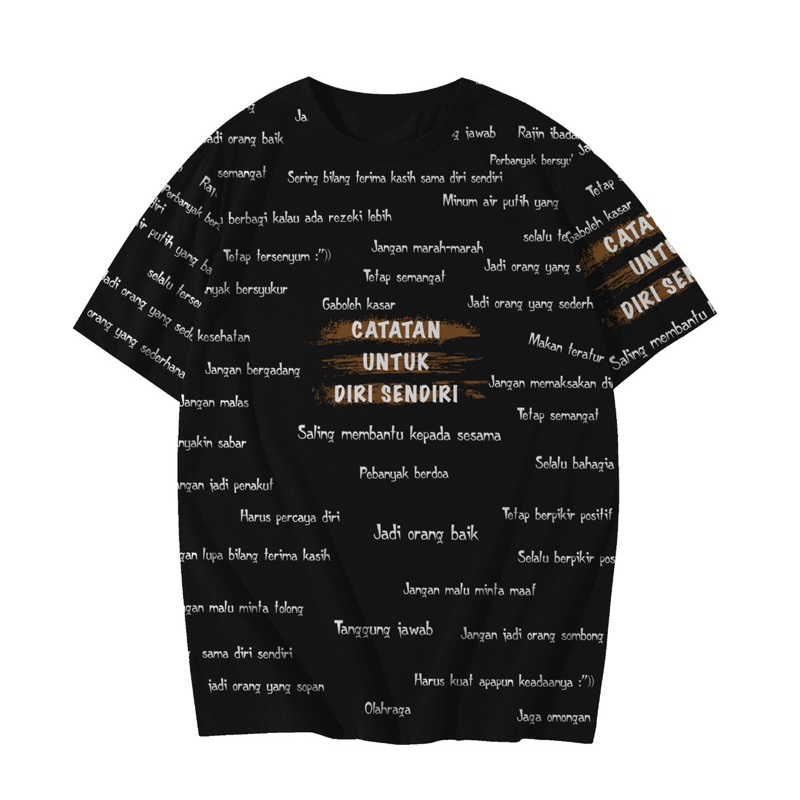 NRKY kaos distro pria full print catatan untuk diri sendiri bahan katun