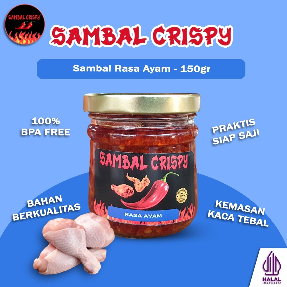 

Sambel Ayam Cabai Merah Pedas Gurih SAMBAL CRISPY 150 Gram - Home Made Rumahan