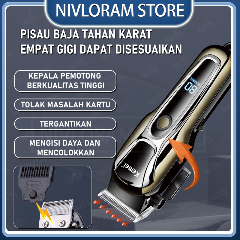 Kemei KM-1990 Hair Clipper Cordless Original Kemei 1990 Alat Cukur Rambut