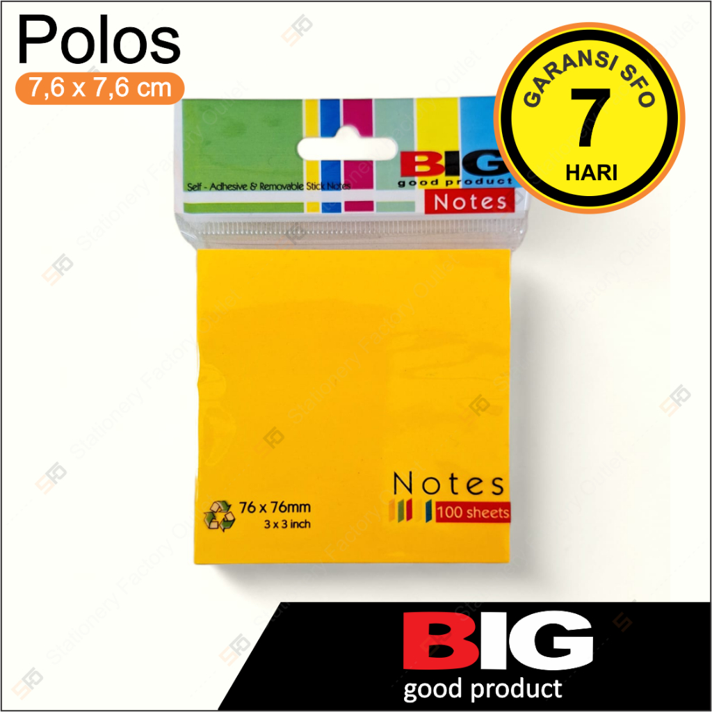 

Sticky Notes Big 76mm x 76mm Polos - SFO Semarang Official
