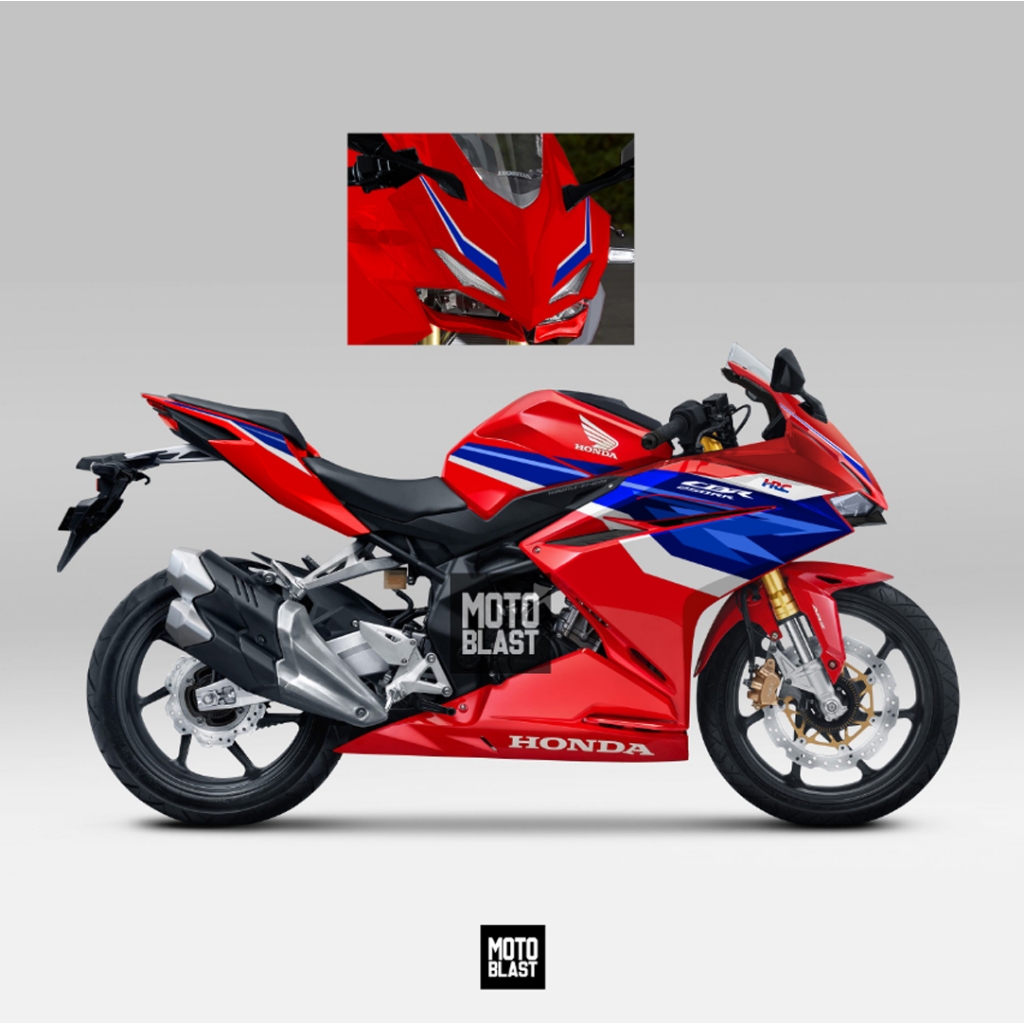 Decal stiker CBR250RR Tricolor HRC 2024 autocut tinggal tempel motoblast