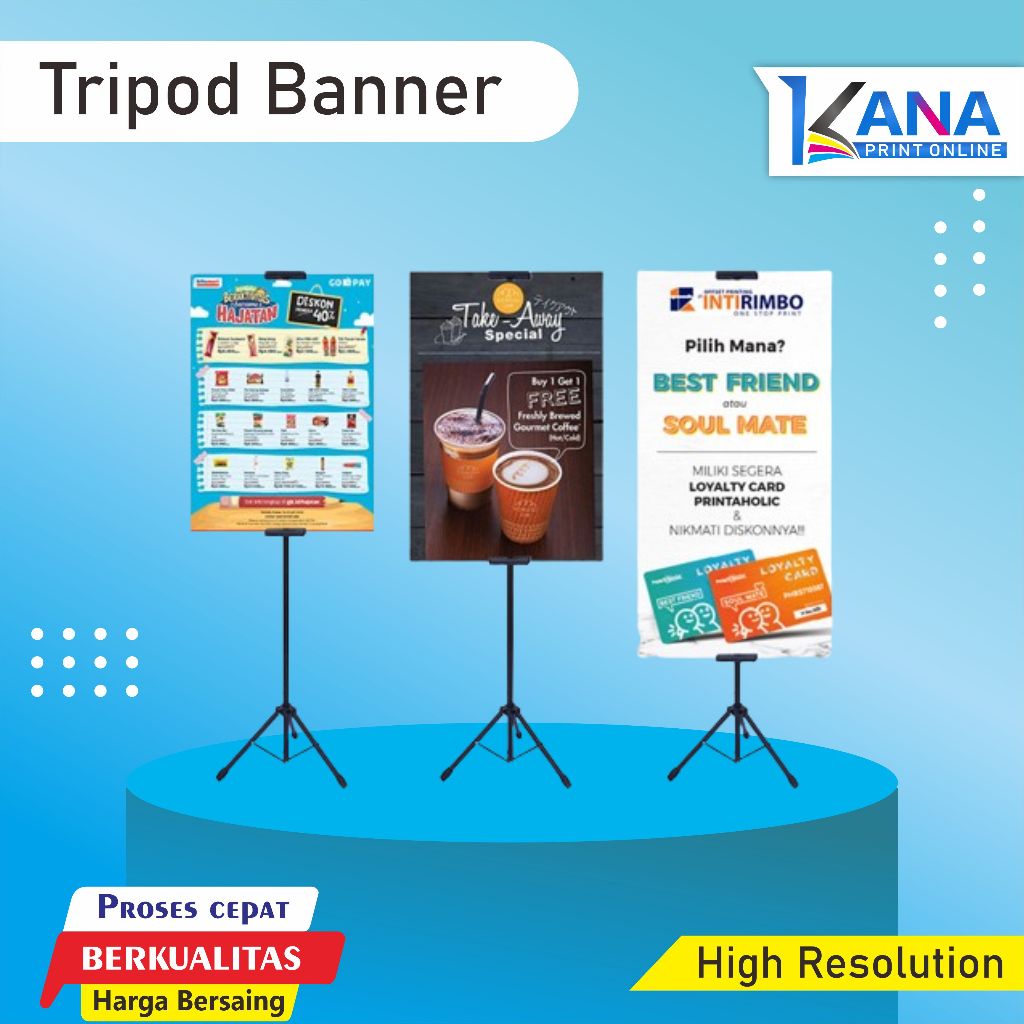 Cetak Tripod Banner | Print Tripod Banner Foam Board