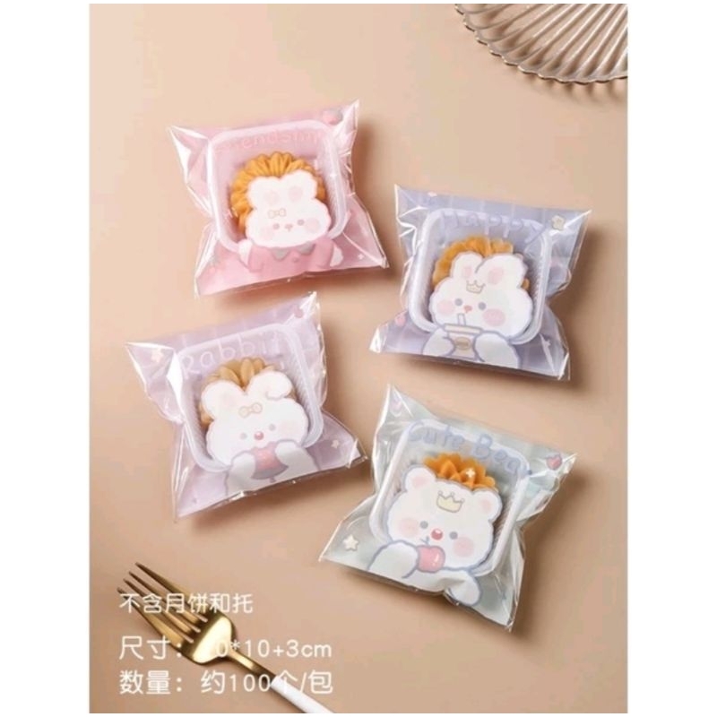 

Plastik 4 Motif Packing cookies lucu 7x7 cm Plastik Permen