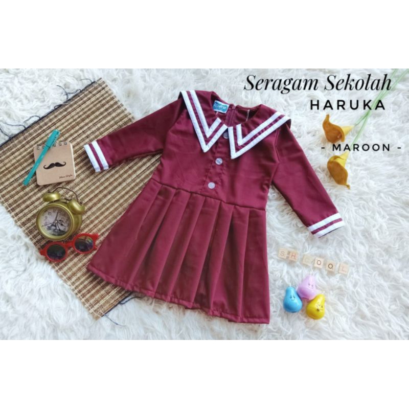 seragam sekolah haruka/seragam sekolah tk terbaru/seragam sekolah paud terbaru/baju seragam tk dan p