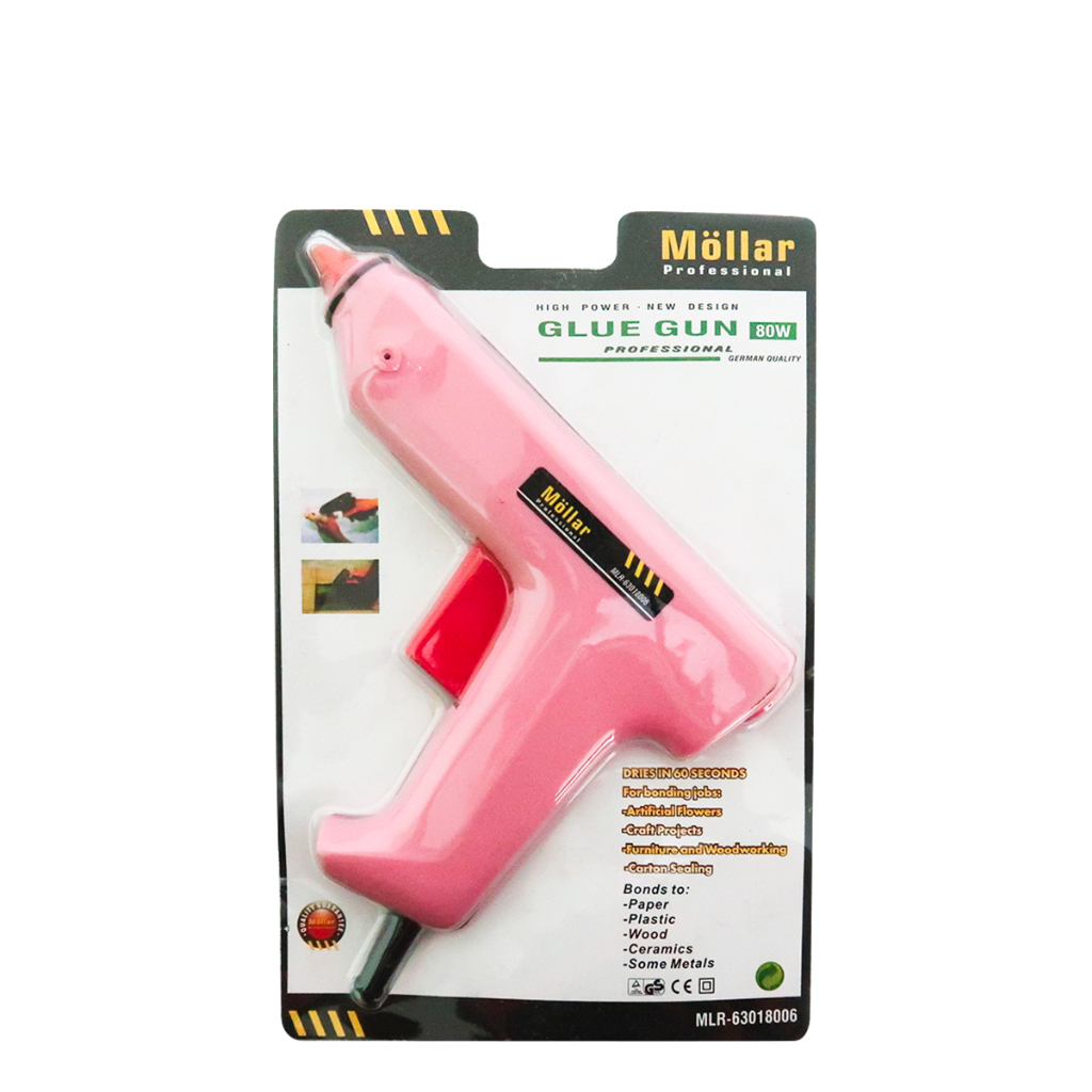 MOLLAR 63018006 Glue Gun 80 Watt Alat Lem Tembak Besar - Pink Original