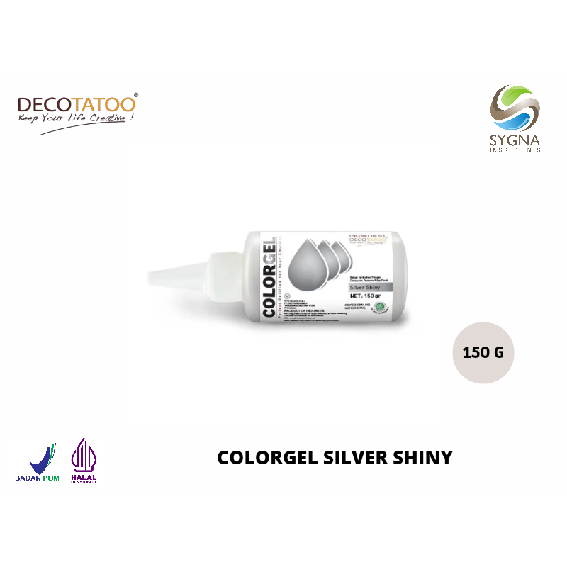 

Colorgel Silver Shiny 150 gr - Decotatoo (Gel Pewarna Makanan & Minuman)