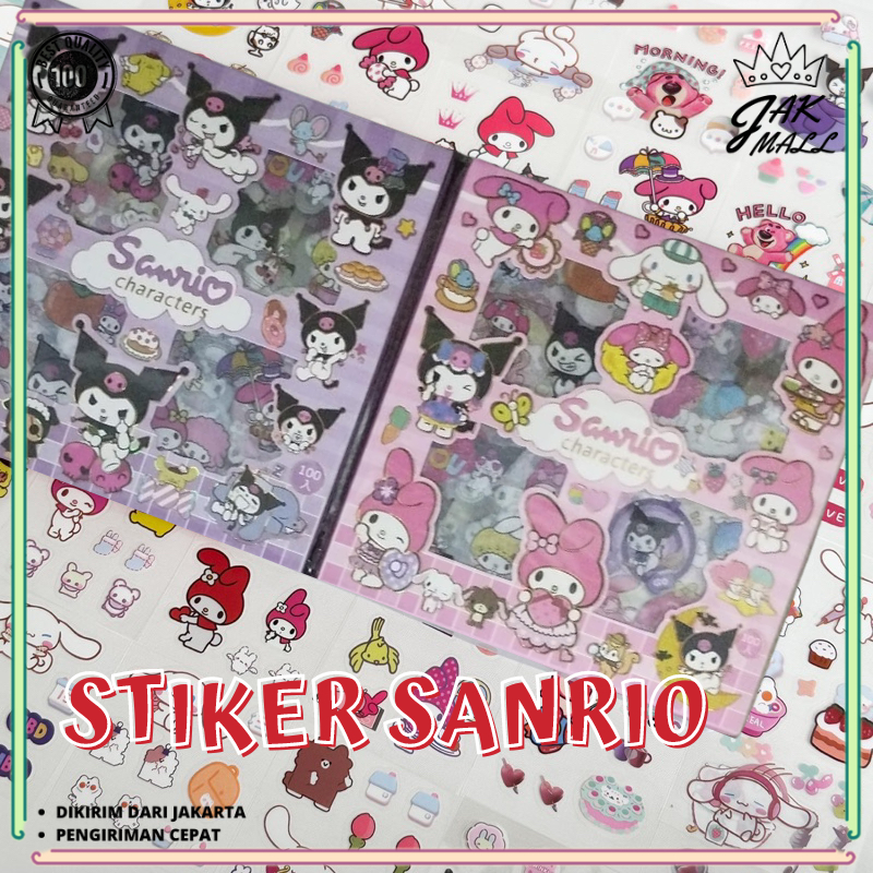 

JAKMALL Sticker 200 Lembar SANRIO LOTSO / CINNAMOROLL / KUROMI / MY MELODY 2D Dekorasi Karakter Anime Anak